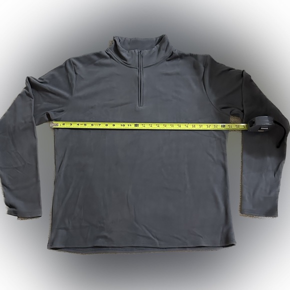 MENs MICRO FLEECE GRAY QTR HALF ZIP PULLOVER SWEATER SHIRT SWEATSHIRT 2XL SOFT - Picture 2 of 5